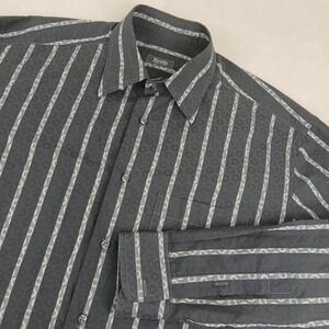 Zanella Large Mens Shirt Button Up‎ Long Sleeve Abstract 23x30